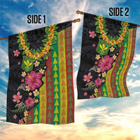 Hawaiian Independence Day Garden Flag Kanaka Maoli Symbols With Tapa Motifs and Tropical Plants LT03 - Polynesian Pride