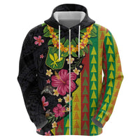 Hawaiian Independence Day Hoodie Kanaka Maoli Symbols With Tapa Motifs and Tropical Plants LT03 - Polynesian Pride