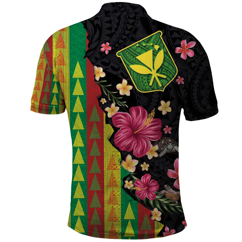 Hawaiian Independence Day Polo Shirt Kanaka Maoli Symbols With Tapa Motifs and Tropical Plants LT03 - Polynesian Pride