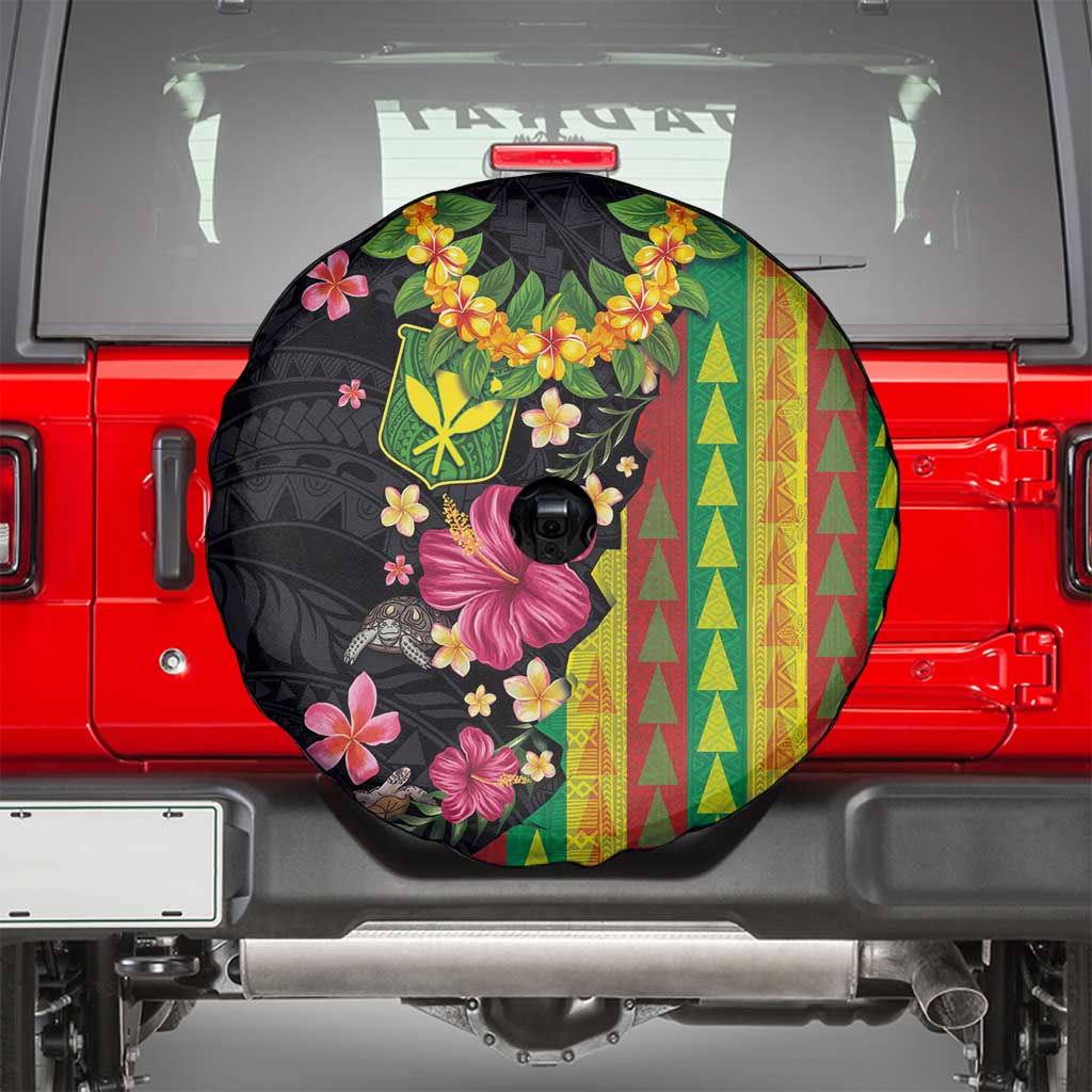 Hawaiian Independence Day Spare Tire Cover Kanaka Maoli Symbols With Tapa Motifs and Tropical Plants LT03 - Polynesian Pride