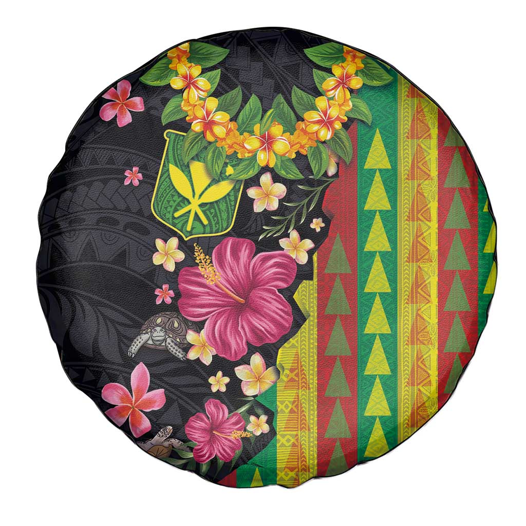 Hawaiian Independence Day Spare Tire Cover Kanaka Maoli Symbols With Tapa Motifs and Tropical Plants LT03 - Polynesian Pride