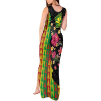 Hawaiian Independence Day Tank Maxi Dress Kanaka Maoli Symbols With Tapa Motifs and Tropical Plants LT03 - Polynesian Pride