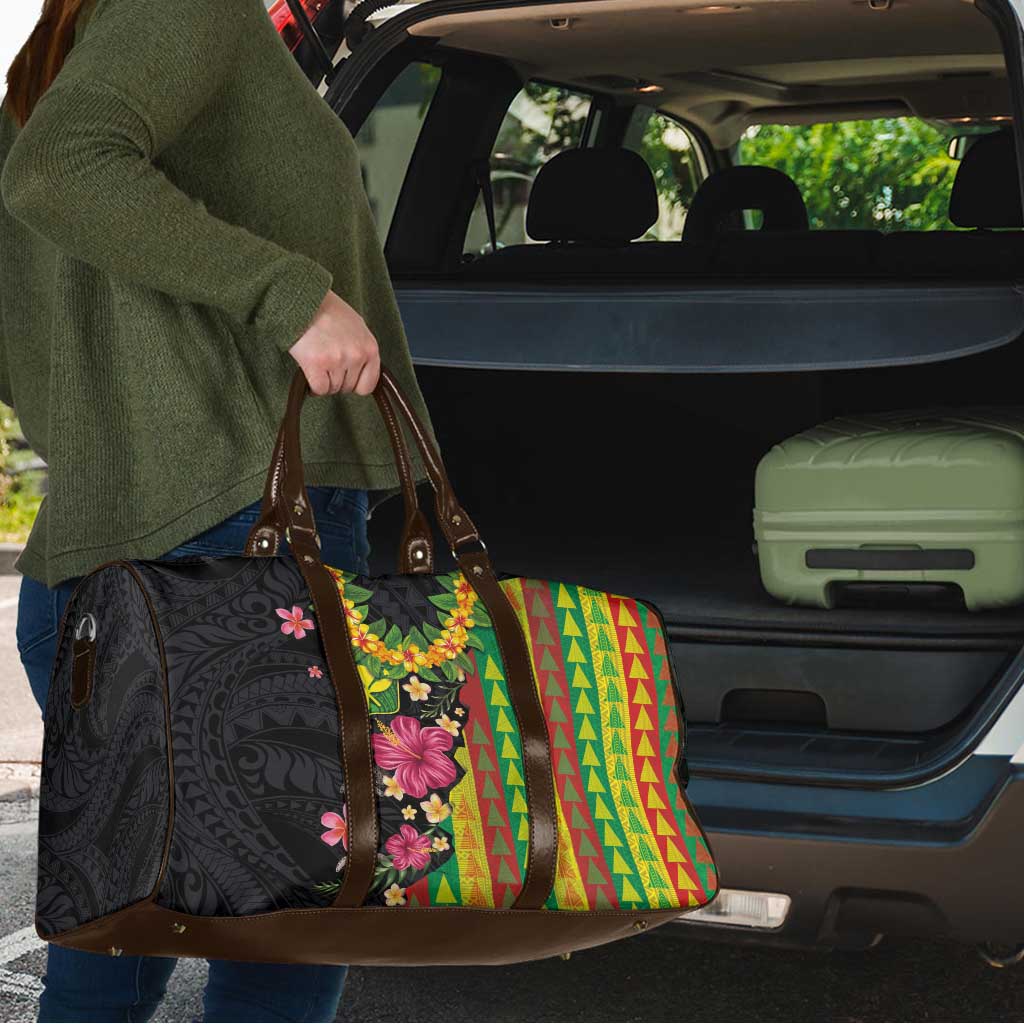 Hawaiian Independence Day Travel Bag Kanaka Maoli Symbols With Tapa Motifs and Tropical Plants LT03 - Polynesian Pride