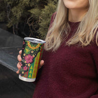 Hawaiian Independence Day Tumbler Cup Kanaka Maoli Symbols With Tapa Motifs and Tropical Plants LT03 - Polynesian Pride