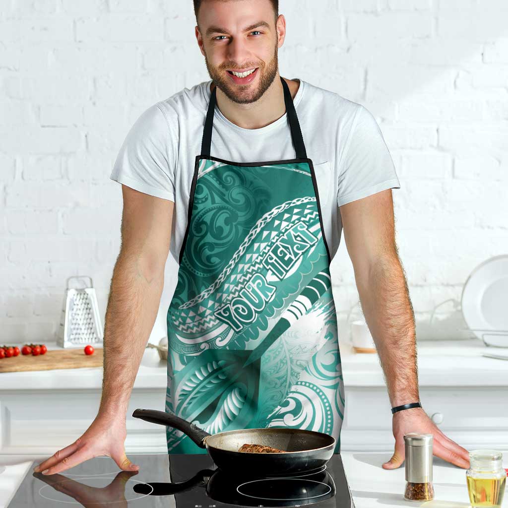 Personalised New Zealand Aotearoa Darts Masters Apron Maori Art Tattoo with Tribal Dart Symbol Teal Color LT03 - Polynesian Pride