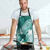 Personalised New Zealand Aotearoa Darts Masters Apron Maori Art Tattoo with Tribal Dart Symbol Teal Color LT03 - Polynesian Pride