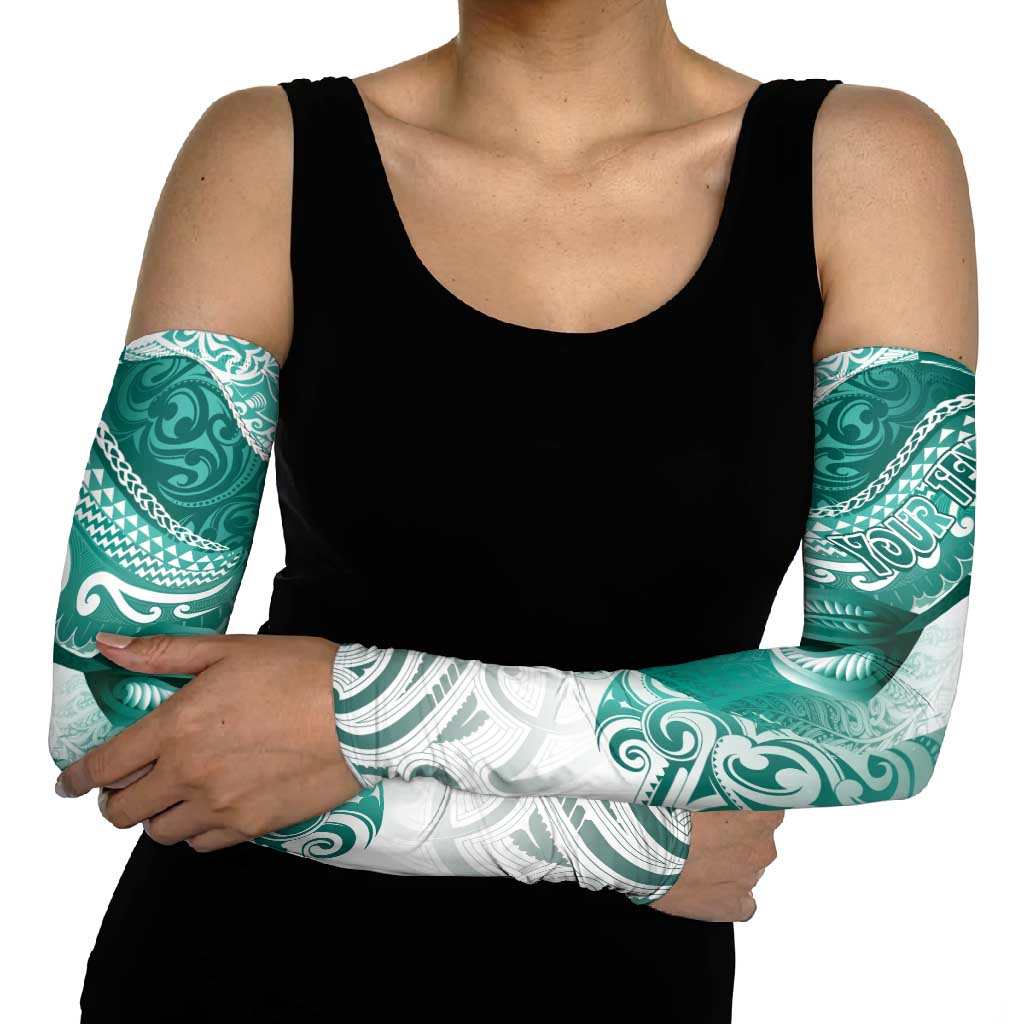 Personalised New Zealand Aotearoa Darts Masters Arm Sleeves Maori Art Tattoo with Tribal Dart Symbol Teal Color LT03 - Polynesian Pride