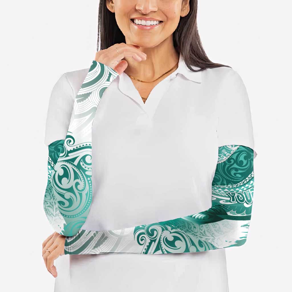 Personalised New Zealand Aotearoa Darts Masters Arm Sleeves Maori Art Tattoo with Tribal Dart Symbol Teal Color LT03 - Polynesian Pride