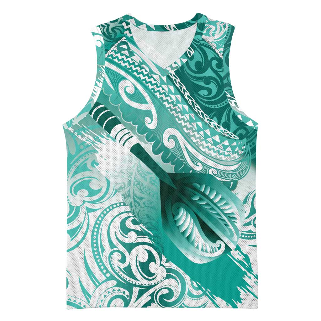 Personalised New Zealand Aotearoa Darts Masters Basketball Jersey Maori Art Tattoo with Tribal Dart Symbol Teal Color LT03 Unisex Teal - Polynesian Pride