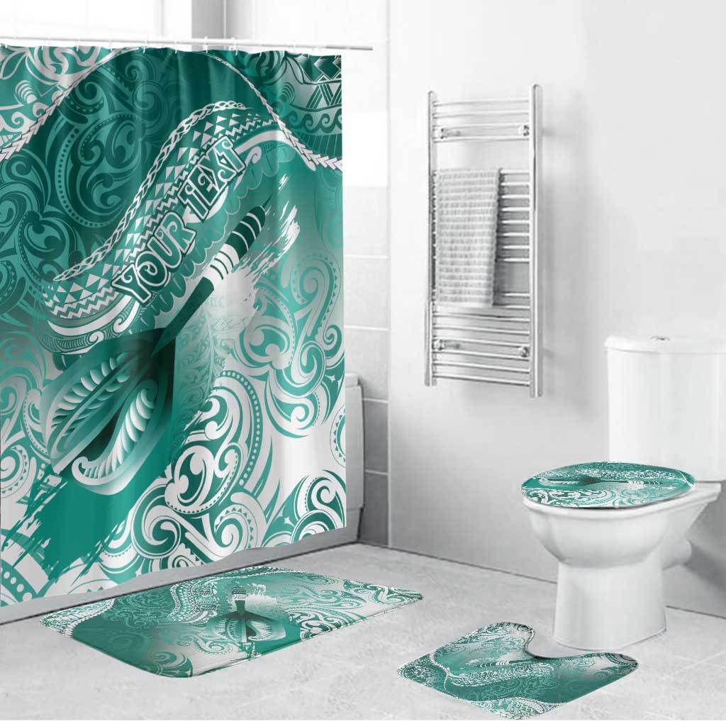 Personalised New Zealand Aotearoa Darts Masters Bathroom Set Maori Art Tattoo with Tribal Dart Symbol Teal Color LT03 Bathroom Set (4 pcs) Teal - Polynesian Pride