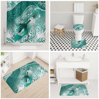 Personalised New Zealand Aotearoa Darts Masters Bathroom Set Maori Art Tattoo with Tribal Dart Symbol Teal Color LT03 - Polynesian Pride
