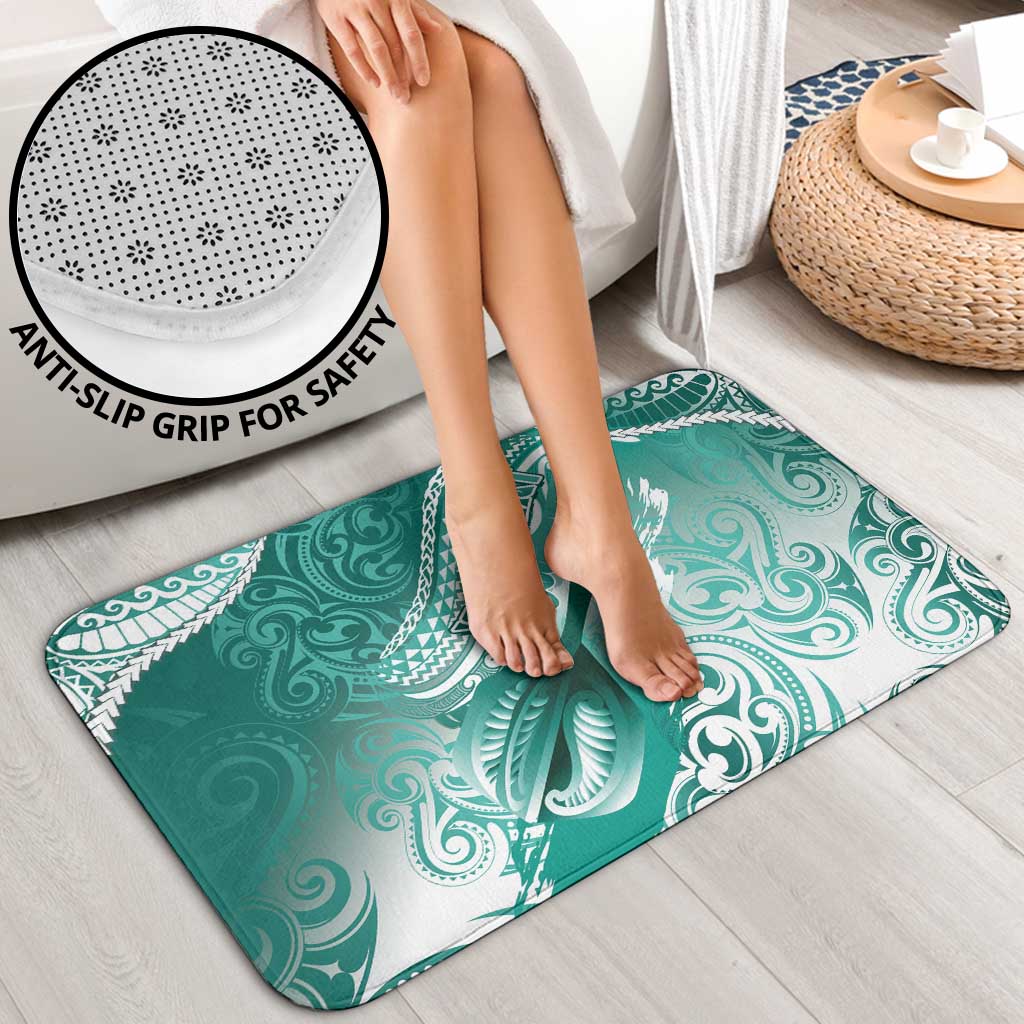 Personalised New Zealand Aotearoa Darts Masters Bathroom Set Maori Art Tattoo with Tribal Dart Symbol Teal Color LT03 - Polynesian Pride