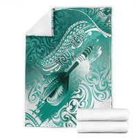Personalised New Zealand Aotearoa Darts Masters Blanket Maori Art Tattoo with Tribal Dart Symbol Teal Color LT03 - Polynesian Pride