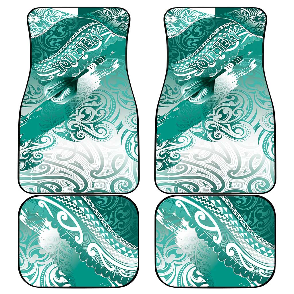 Personalised New Zealand Aotearoa Darts Masters Car Mats Maori Art Tattoo with Tribal Dart Symbol Teal Color LT03 - Polynesian Pride