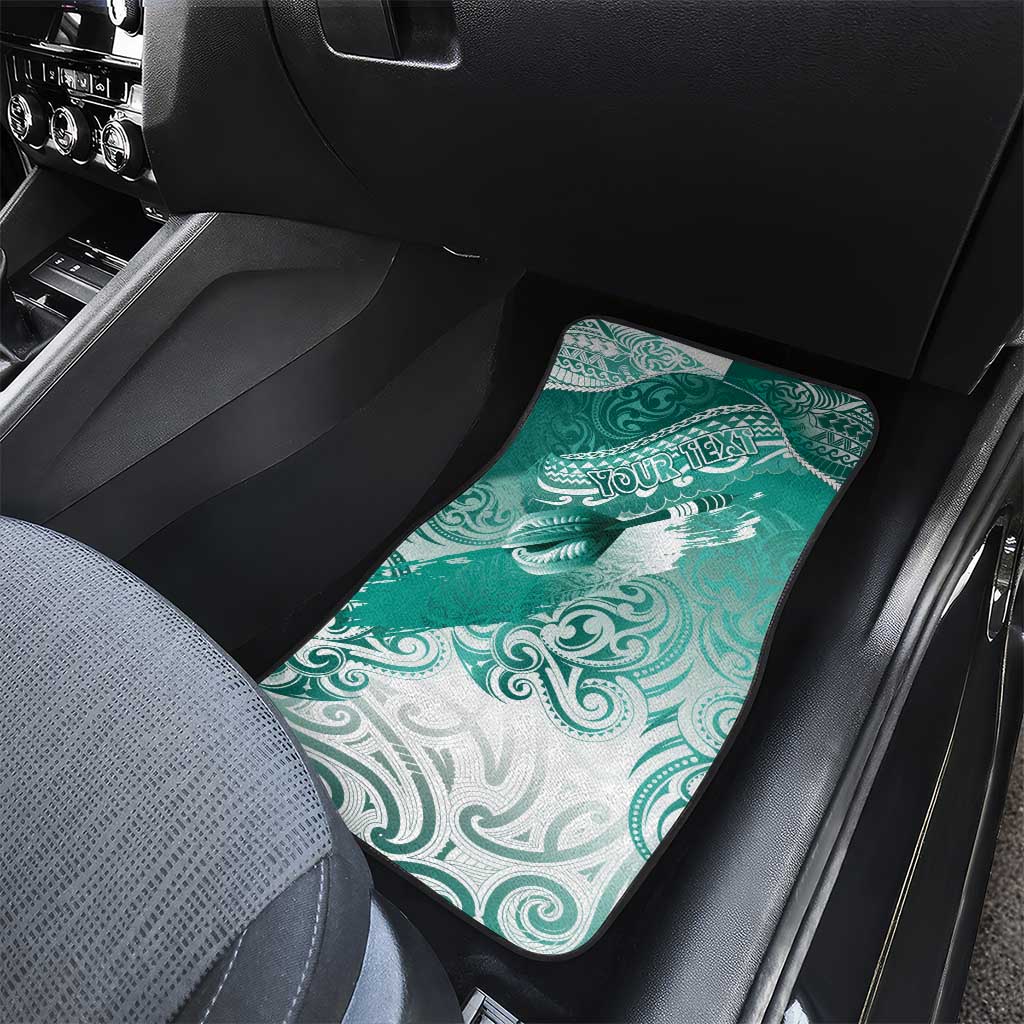Personalised New Zealand Aotearoa Darts Masters Car Mats Maori Art Tattoo with Tribal Dart Symbol Teal Color LT03 - Polynesian Pride