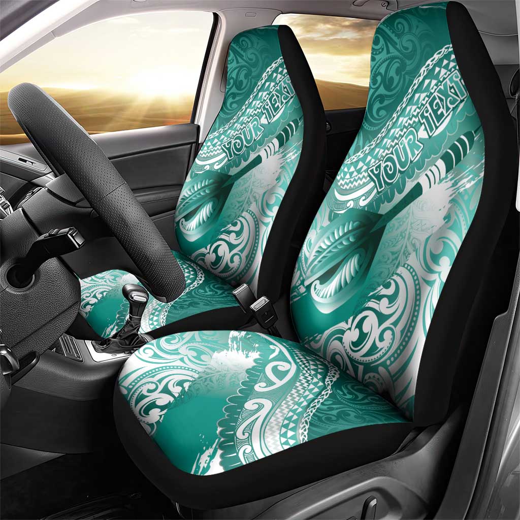Personalised New Zealand Aotearoa Darts Masters Car Seat Cover Maori Art Tattoo with Tribal Dart Symbol Teal Color LT03 - Polynesian Pride