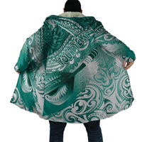 Personalised New Zealand Aotearoa Darts Masters Cloak Maori Art Tattoo with Tribal Dart Symbol Teal Color LT03 - Polynesian Pride