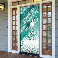 Personalised New Zealand Aotearoa Darts Masters Door Cover Maori Art Tattoo with Tribal Dart Symbol Teal Color LT03 - Polynesian Pride