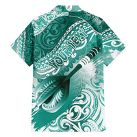Personalised New Zealand Aotearoa Darts Masters Family Matching Tank Maxi Dress and Hawaiian Shirt Maori Art Tattoo with Tribal Dart Symbol Teal Color LT03 - Polynesian Pride
