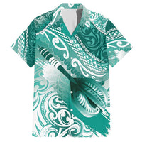 Personalised New Zealand Aotearoa Darts Masters Hawaiian Shirt Maori Art Tattoo with Tribal Dart Symbol Teal Color LT03 Teal - Polynesian Pride