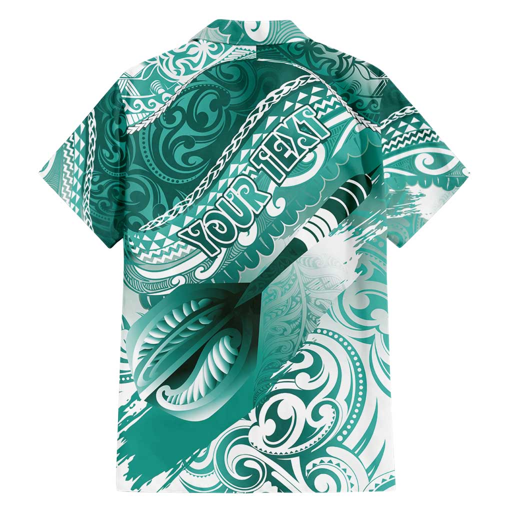Personalised New Zealand Aotearoa Darts Masters Hawaiian Shirt Maori Art Tattoo with Tribal Dart Symbol Teal Color LT03 - Polynesian Pride