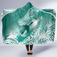 Personalised New Zealand Aotearoa Darts Masters Hooded Blanket Maori Art Tattoo with Tribal Dart Symbol Teal Color LT03 One Size Teal - Polynesian Pride