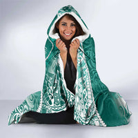 Personalised New Zealand Aotearoa Darts Masters Hooded Blanket Maori Art Tattoo with Tribal Dart Symbol Teal Color LT03 - Polynesian Pride