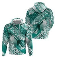 Personalised New Zealand Aotearoa Darts Masters Hoodie Maori Art Tattoo with Tribal Dart Symbol Teal Color LT03 - Polynesian Pride