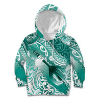 Personalised New Zealand Aotearoa Darts Masters Kid Hoodie Maori Art Tattoo with Tribal Dart Symbol Teal Color LT03 Hoodie Teal - Polynesian Pride