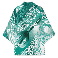 Personalised New Zealand Aotearoa Darts Masters Kimono Maori Art Tattoo with Tribal Dart Symbol Teal Color LT03 - Polynesian Pride