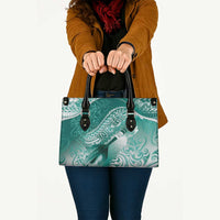Personalised New Zealand Aotearoa Darts Masters Leather Bag Maori Art Tattoo with Tribal Dart Symbol Teal Color LT03 - Polynesian Pride