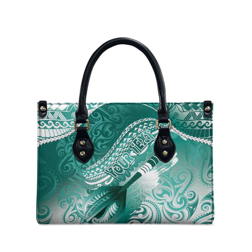 Personalised New Zealand Aotearoa Darts Masters Leather Bag Maori Art Tattoo with Tribal Dart Symbol Teal Color LT03 - Polynesian Pride