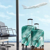 Personalised New Zealand Aotearoa Darts Masters Luggage Cover Maori Art Tattoo with Tribal Dart Symbol Teal Color LT03 - Polynesian Pride