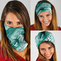 Personalised New Zealand Aotearoa Darts Masters Neck Gaiter Maori Art Tattoo with Tribal Dart Symbol Teal Color LT03 - Polynesian Pride