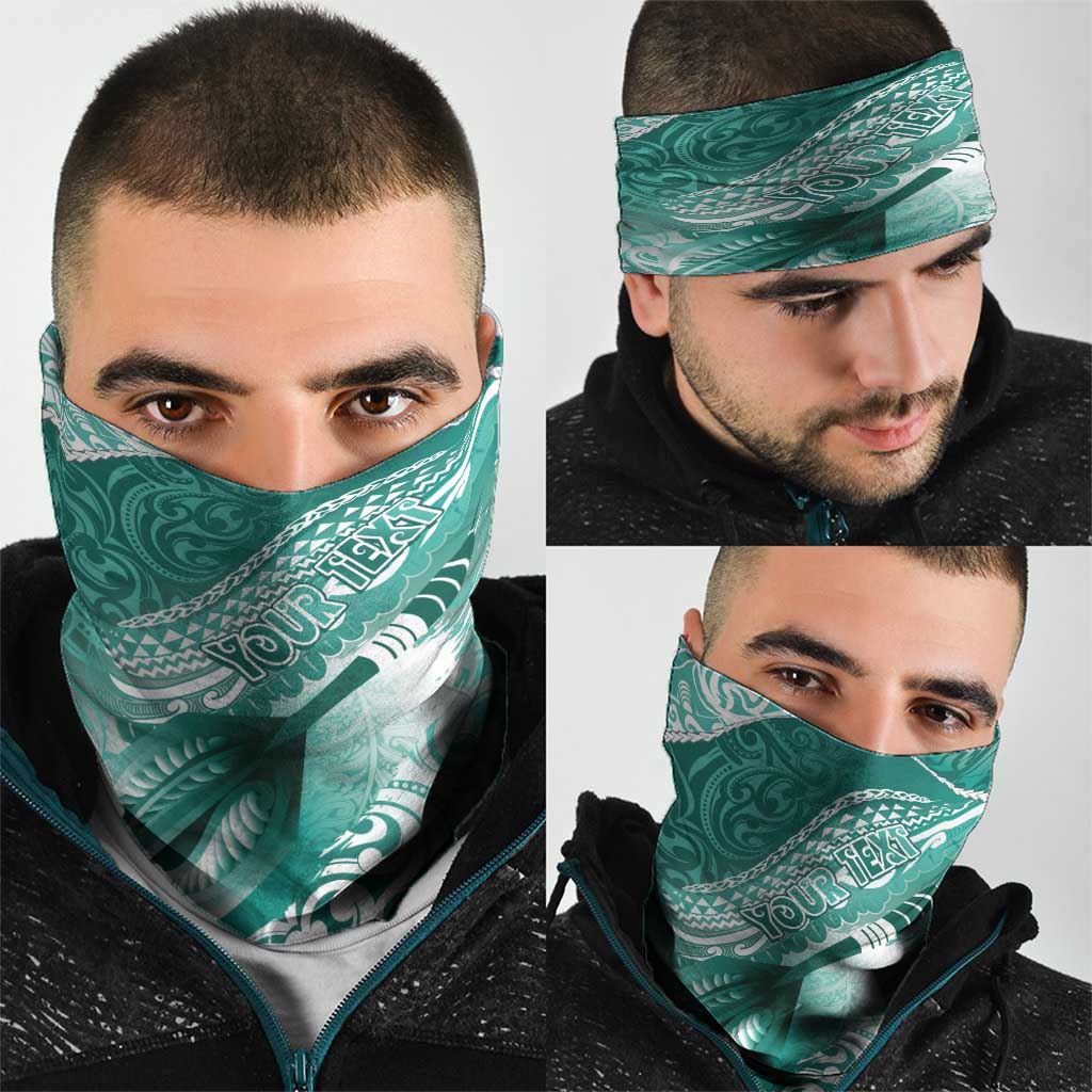 Personalised New Zealand Aotearoa Darts Masters Neck Gaiter Maori Art Tattoo with Tribal Dart Symbol Teal Color LT03 - Polynesian Pride