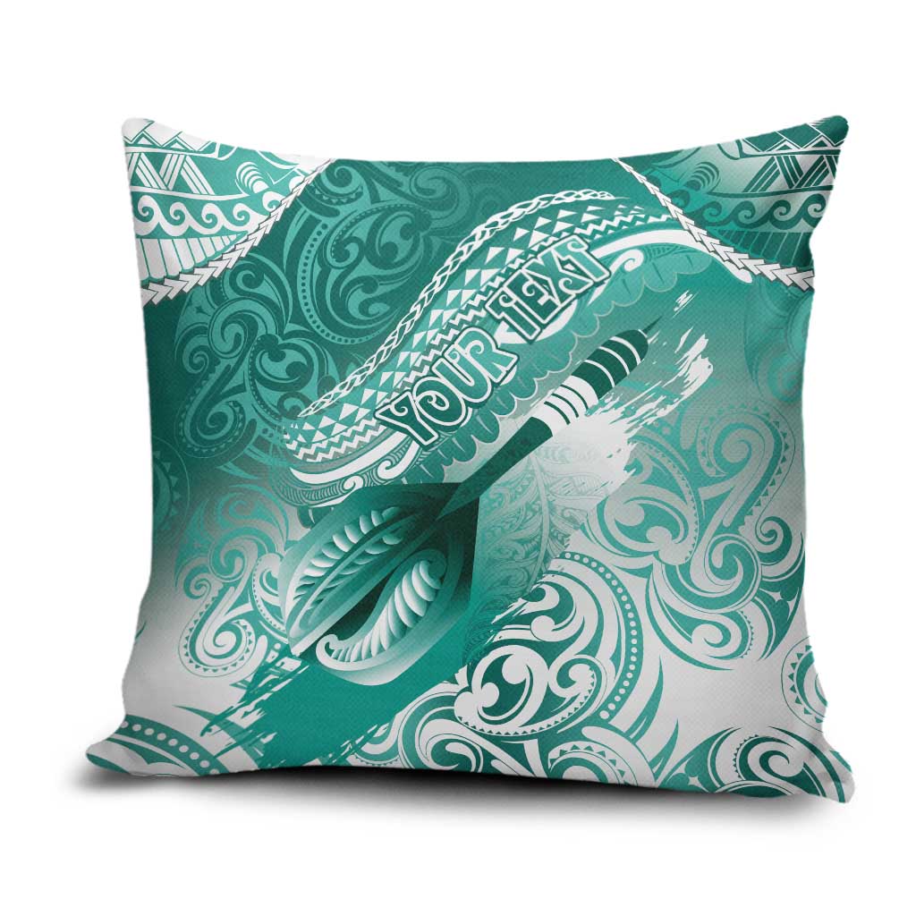 Personalised New Zealand Aotearoa Darts Masters Pillow Cover Maori Art Tattoo with Tribal Dart Symbol Teal Color LT03 Teal - Polynesian Pride