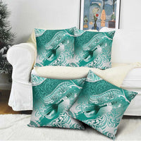 Personalised New Zealand Aotearoa Darts Masters Pillow Cover Maori Art Tattoo with Tribal Dart Symbol Teal Color LT03 - Polynesian Pride
