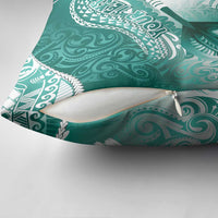 Personalised New Zealand Aotearoa Darts Masters Pillow Cover Maori Art Tattoo with Tribal Dart Symbol Teal Color LT03 - Polynesian Pride