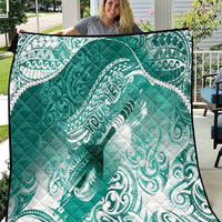 Personalised New Zealand Aotearoa Darts Masters Quilt Maori Art Tattoo with Tribal Dart Symbol Teal Color LT03 Teal - Polynesian Pride
