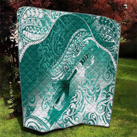 Personalised New Zealand Aotearoa Darts Masters Quilt Maori Art Tattoo with Tribal Dart Symbol Teal Color LT03 - Polynesian Pride