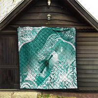 Personalised New Zealand Aotearoa Darts Masters Quilt Maori Art Tattoo with Tribal Dart Symbol Teal Color LT03 - Polynesian Pride