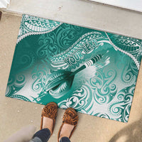 Personalised New Zealand Aotearoa Darts Masters Rubber Doormat Maori Art Tattoo with Tribal Dart Symbol Teal Color LT03 - Polynesian Pride