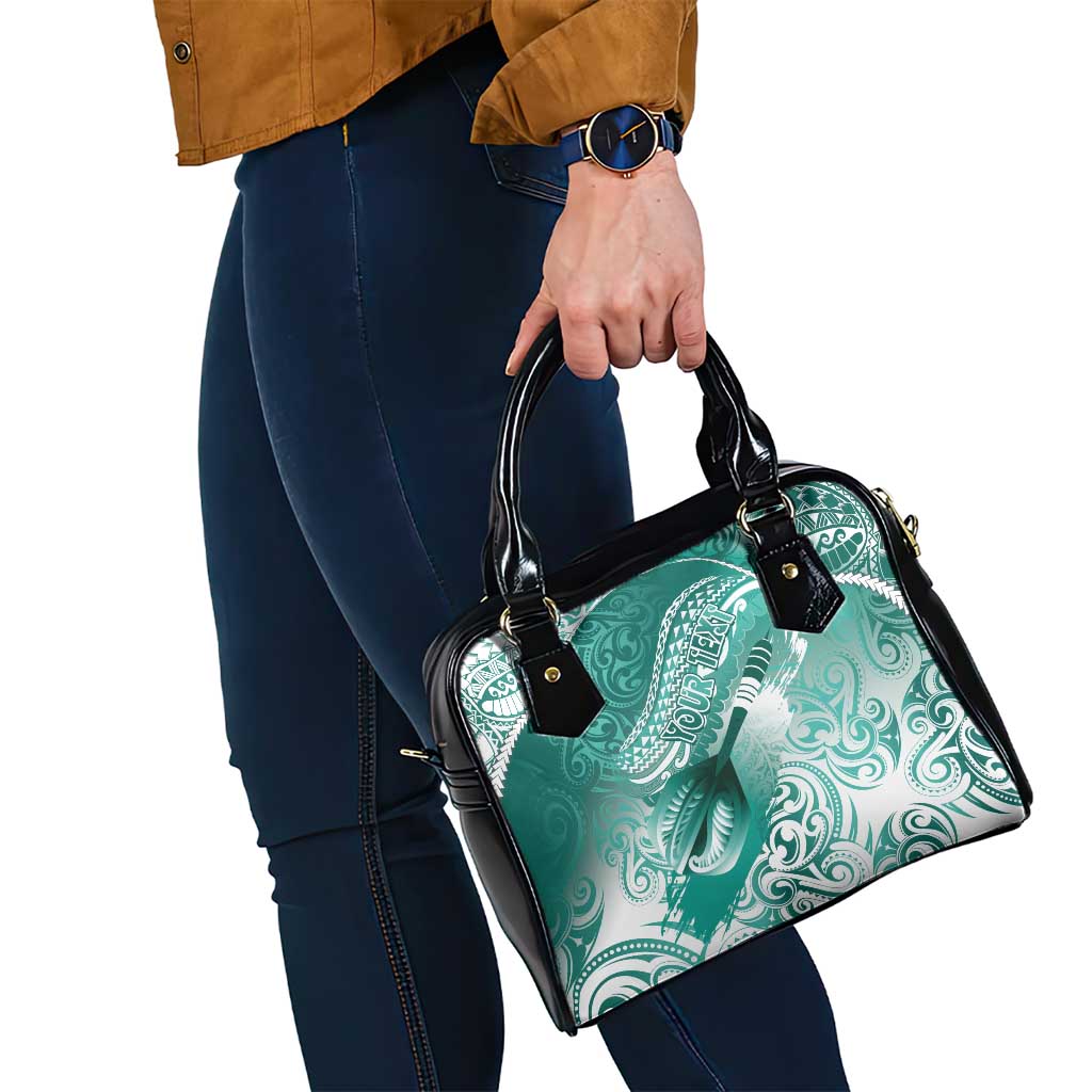 Personalised New Zealand Aotearoa Darts Masters Shoulder Handbag Maori Art Tattoo with Tribal Dart Symbol Teal Color LT03 - Polynesian Pride