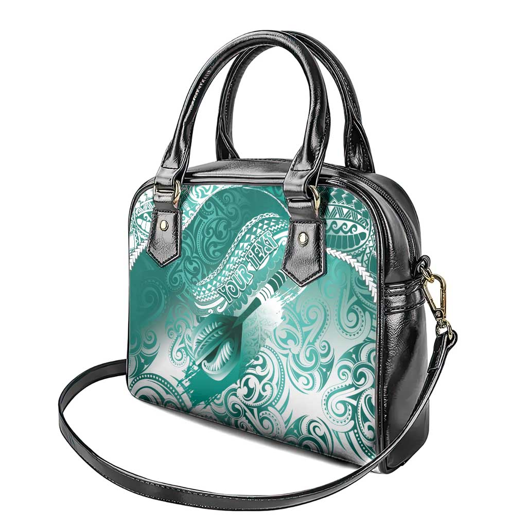 Personalised New Zealand Aotearoa Darts Masters Shoulder Handbag Maori Art Tattoo with Tribal Dart Symbol Teal Color LT03 - Polynesian Pride