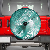 Personalised New Zealand Aotearoa Darts Masters Spare Tire Cover Maori Art Tattoo with Tribal Dart Symbol Teal Color LT03 - Polynesian Pride
