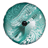 Personalised New Zealand Aotearoa Darts Masters Spare Tire Cover Maori Art Tattoo with Tribal Dart Symbol Teal Color LT03 - Polynesian Pride