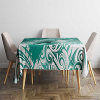 Personalised New Zealand Aotearoa Darts Masters Tablecloth Maori Art Tattoo with Tribal Dart Symbol Teal Color LT03 - Polynesian Pride