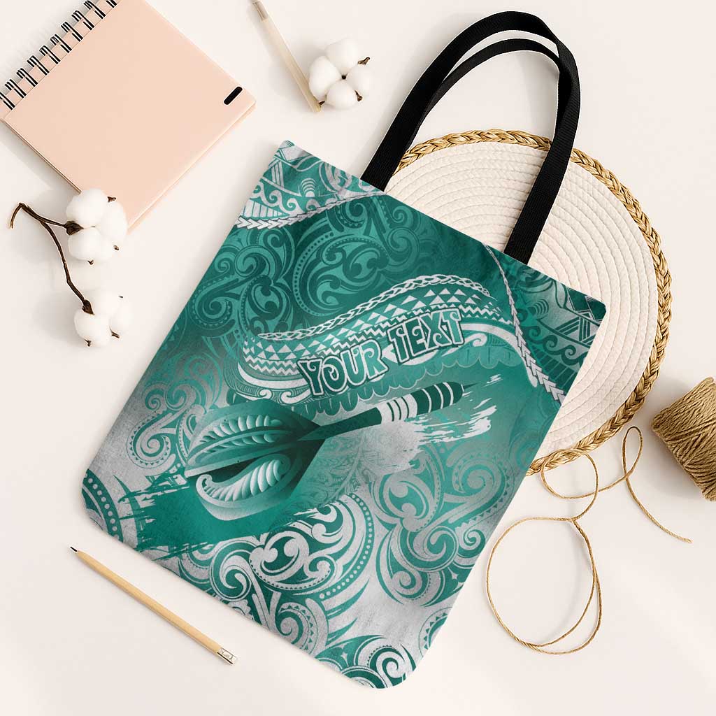 Personalised New Zealand Aotearoa Darts Masters Tote Bag Maori Art Tattoo with Tribal Dart Symbol Teal Color LT03 Black Strap One Size Teal - Polynesian Pride