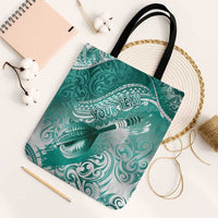 Personalised New Zealand Aotearoa Darts Masters Tote Bag Maori Art Tattoo with Tribal Dart Symbol Teal Color LT03 Black Strap One Size Teal - Polynesian Pride