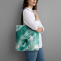 Personalised New Zealand Aotearoa Darts Masters Tote Bag Maori Art Tattoo with Tribal Dart Symbol Teal Color LT03 - Polynesian Pride